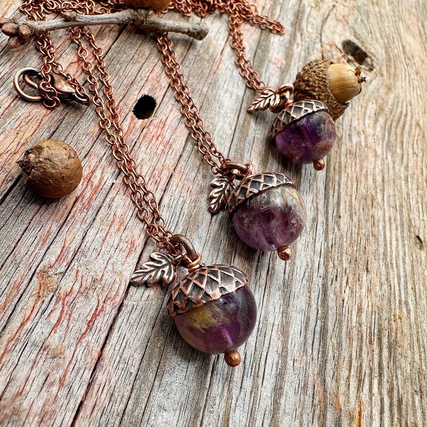 Acorn Necklace with Super Seven