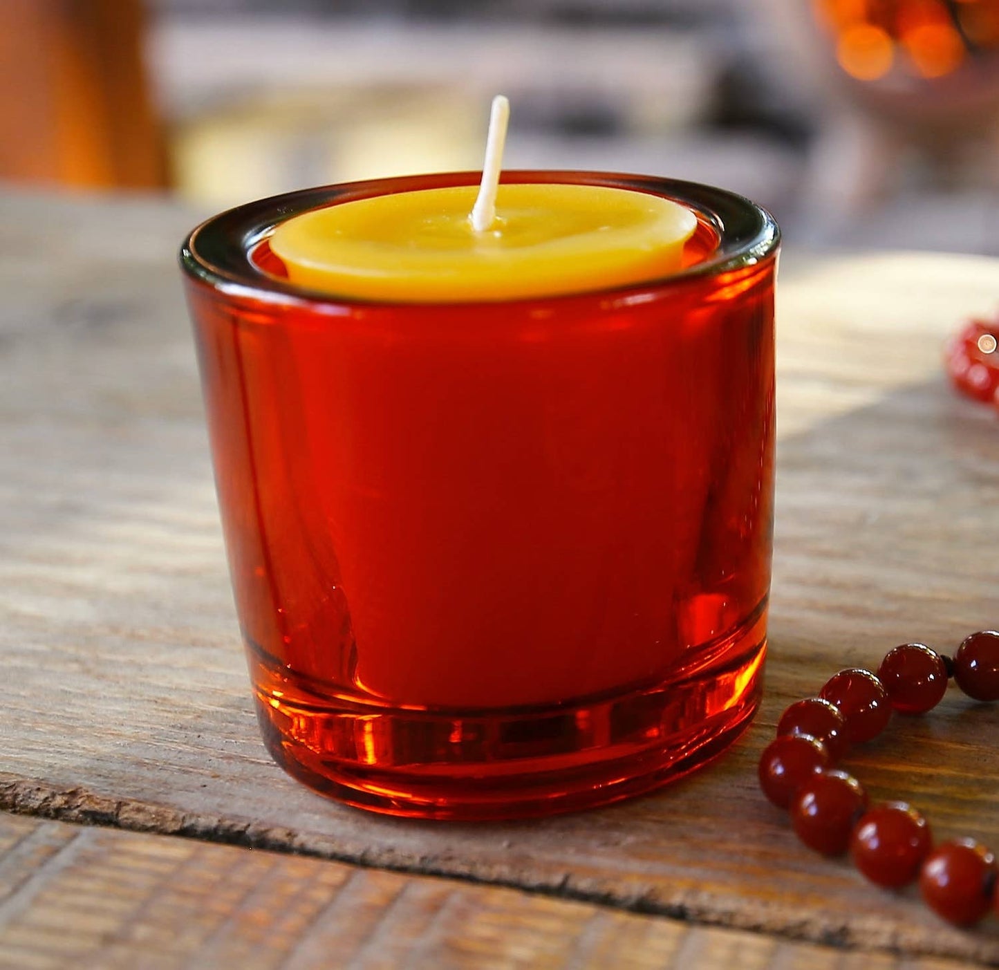 Red Recycled Glass Votive Candle Holders