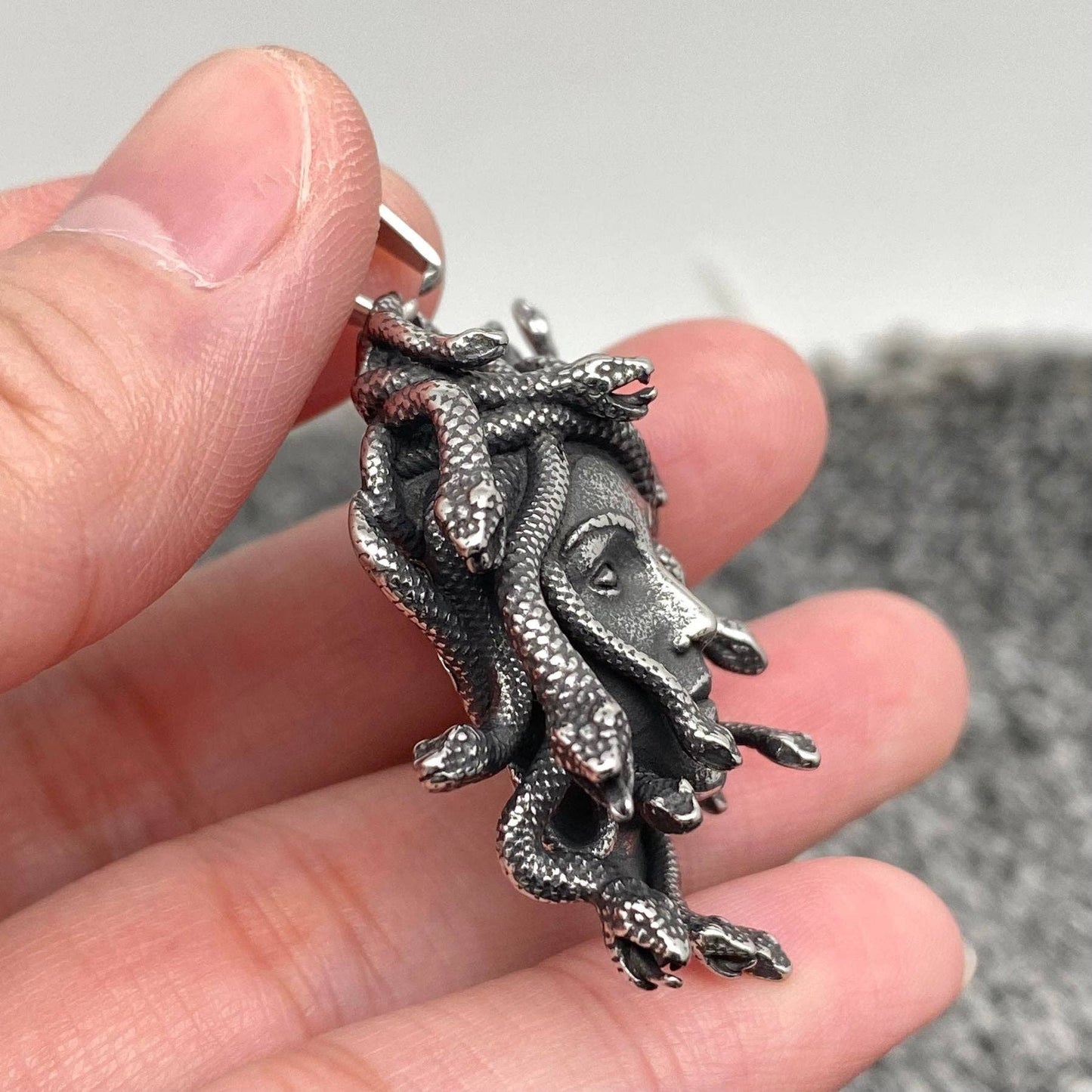 Medusa Head, Stainless Steel Pendant