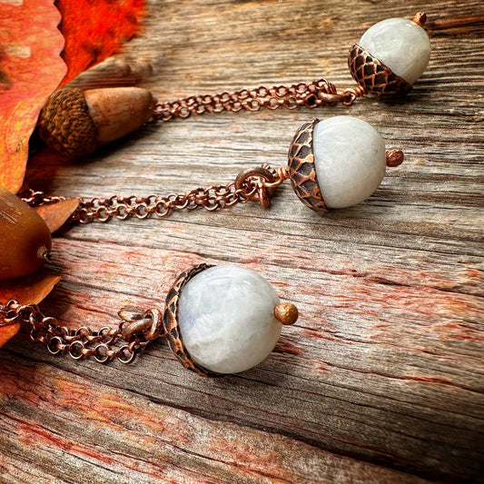 Acorn Necklace with Moonstone