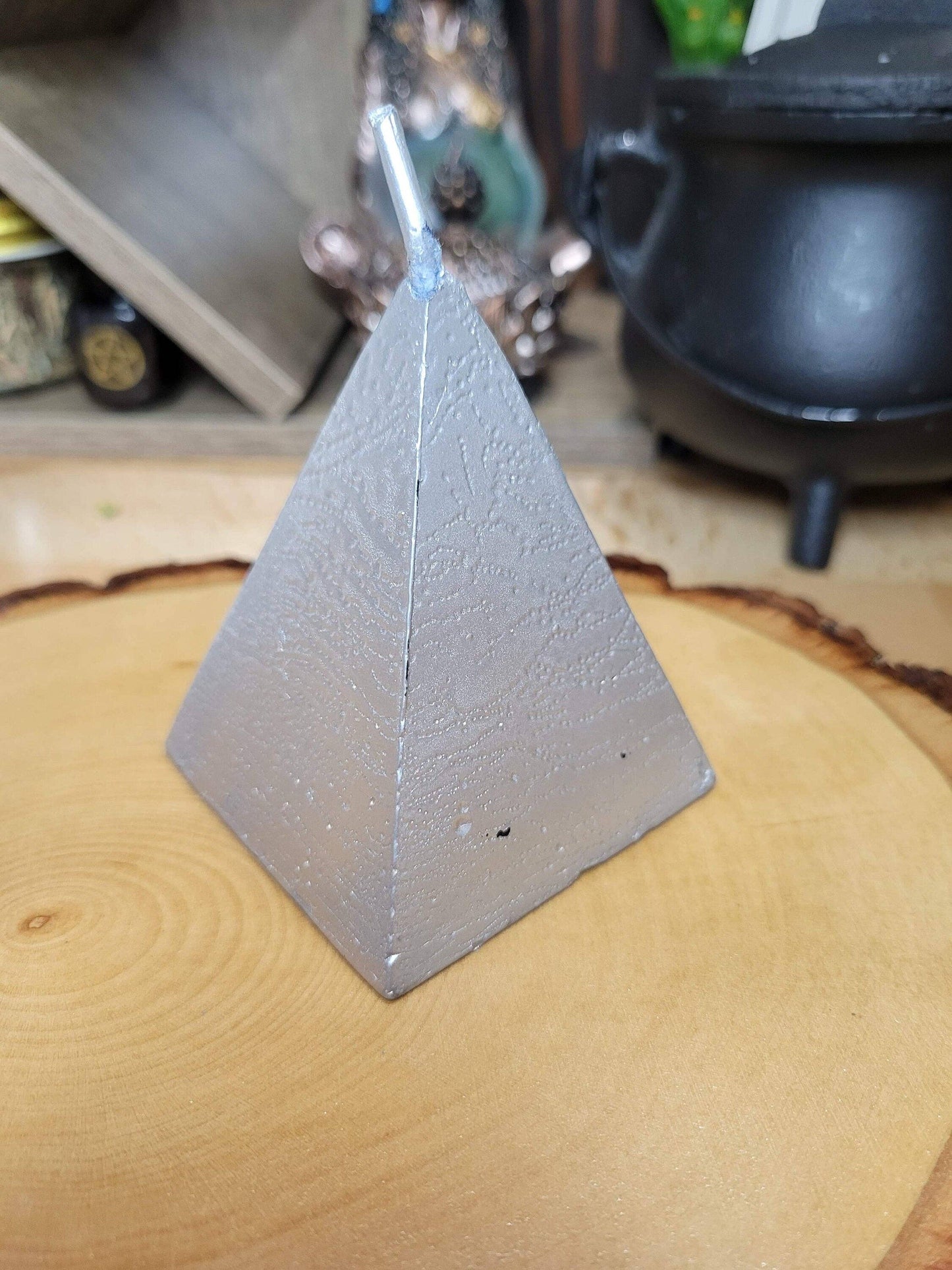 Silver Pyramid Candle