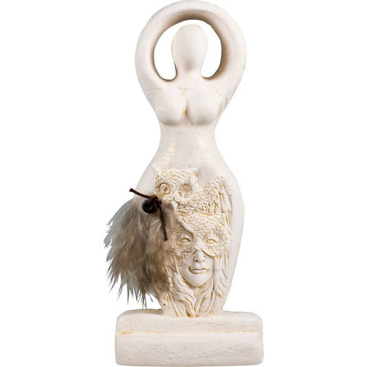 Gypsum Cement Figurine - Owl Goddess 5.5"