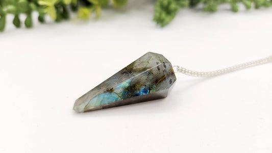 Labradorite Pendulum w/ Silver Plated Chain