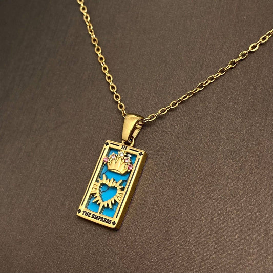 The Empress: 18K Gold Plated Tarot Card Necklace