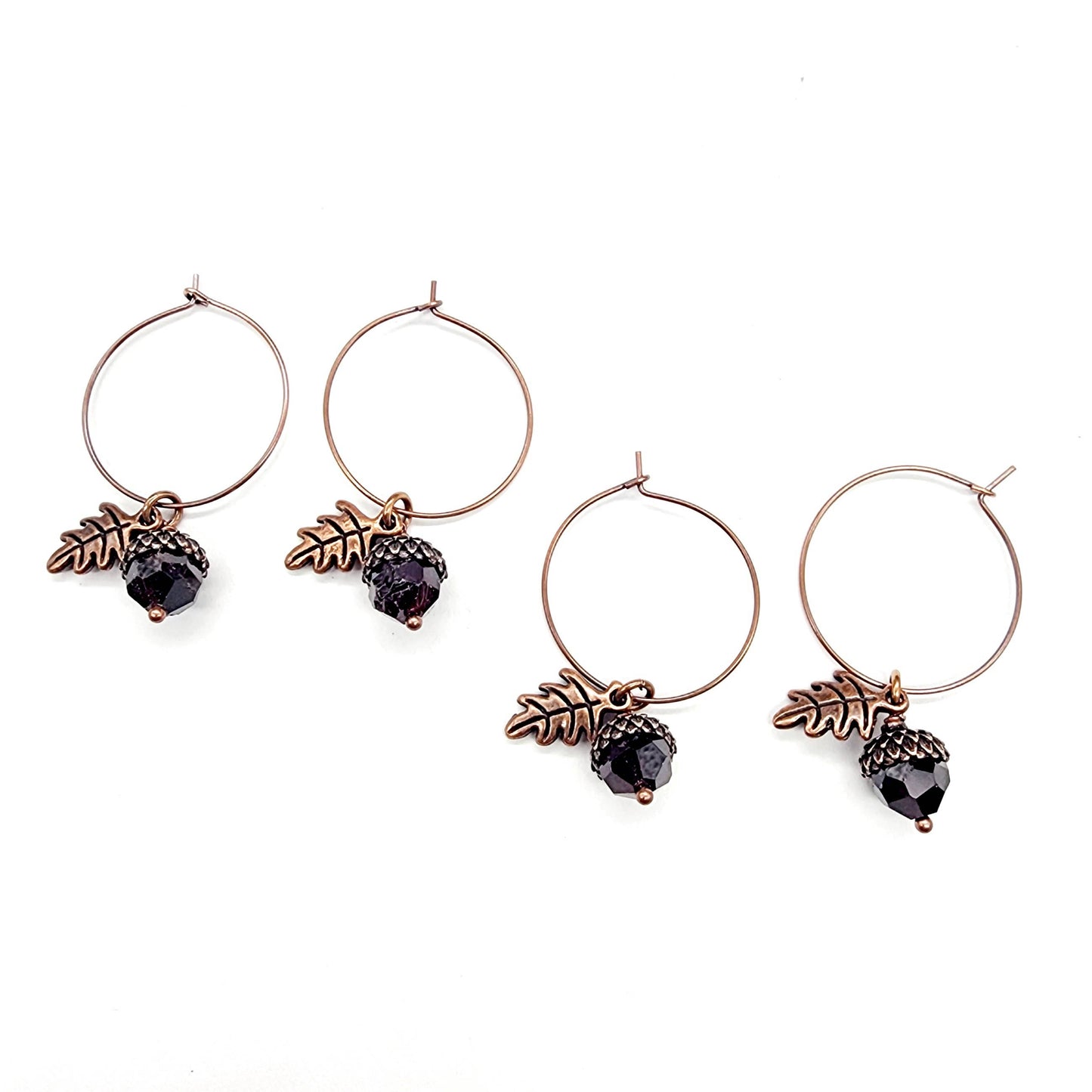 Acorn Earrings-Faceted Garnet