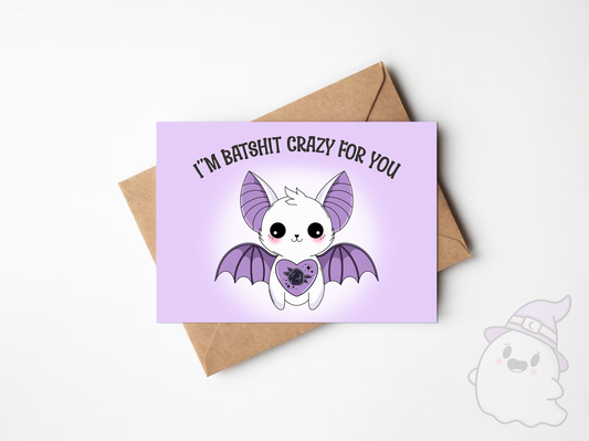 I'm Crazy For You Bat Greeting Cards