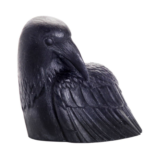 Crow Candle 100% Beeswax 4” Handcrafted