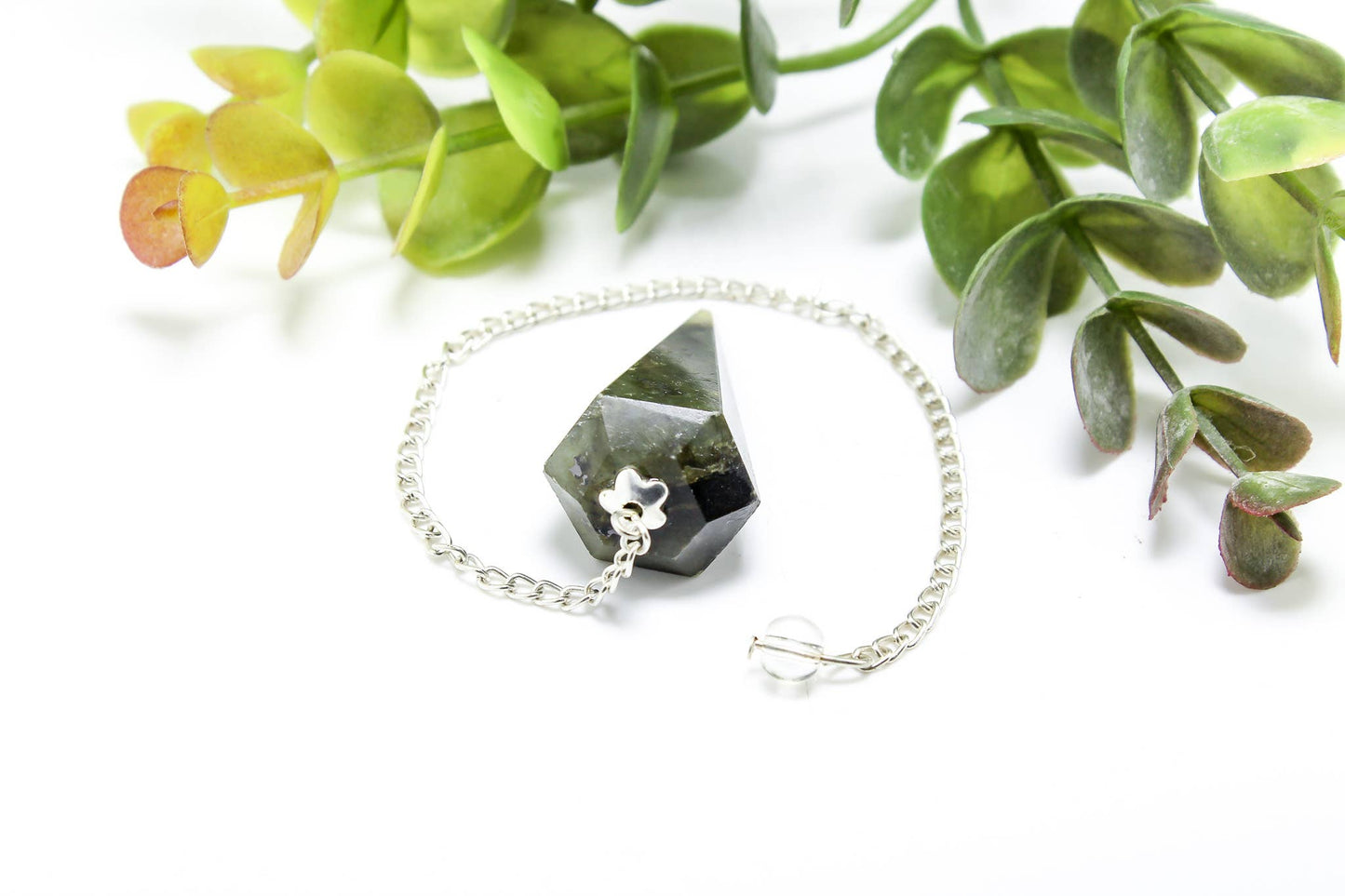 Labradorite Gemstone Pendulum Silver Color Chain
