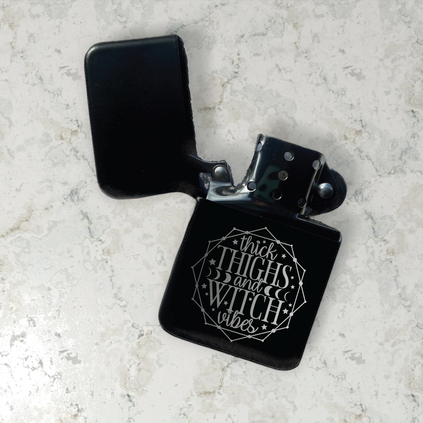 Engraved Flip Top Metal Windproof Lighter - Variety of Designs