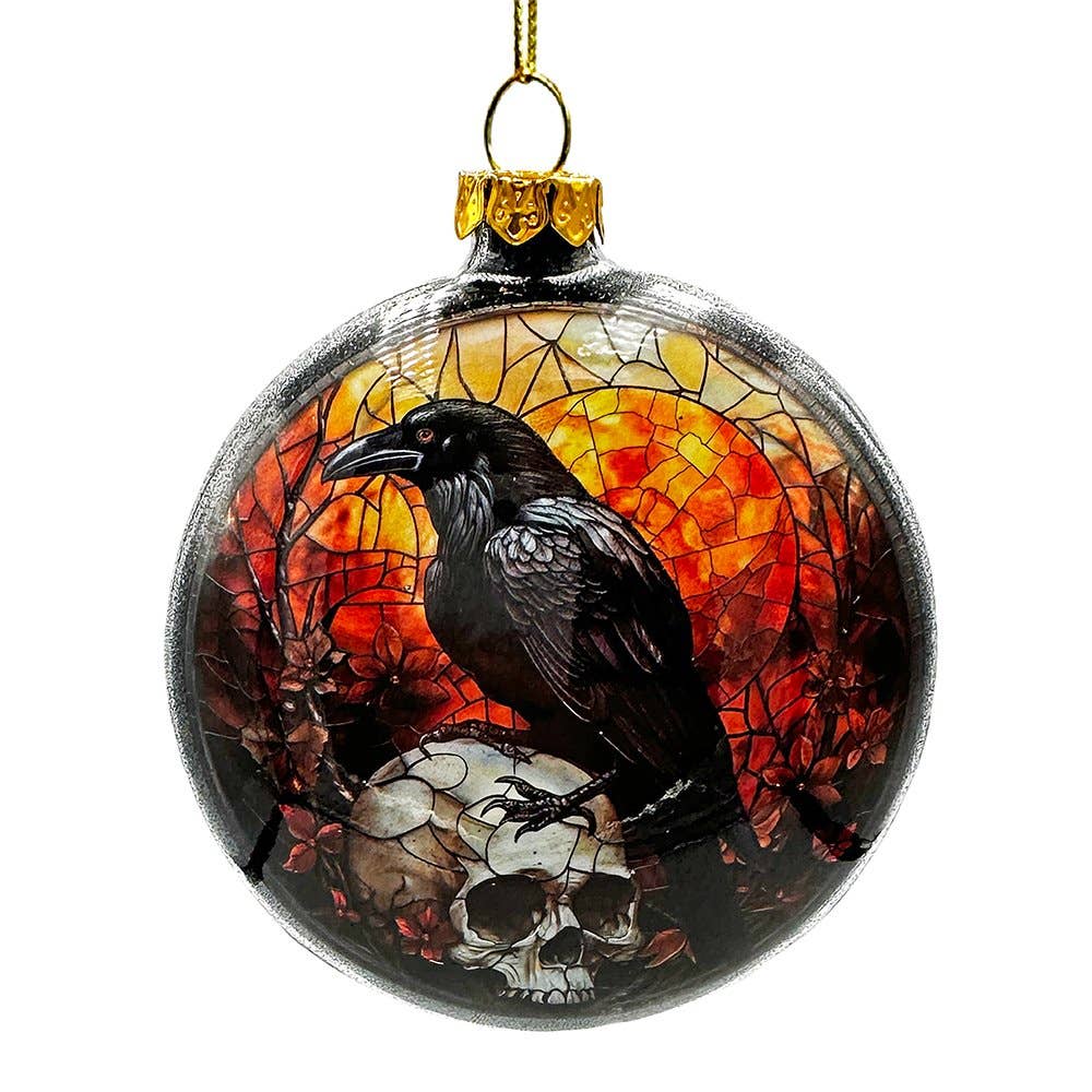 Skeleton and Raven Ornament