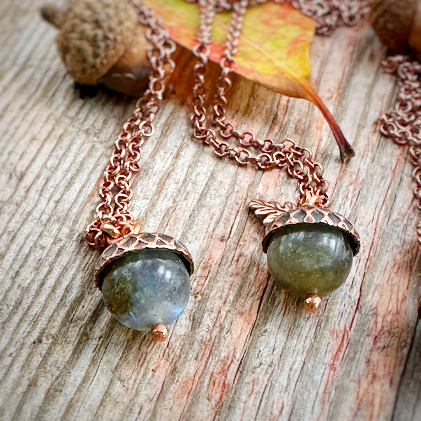 Acorn Necklace with Labradorite