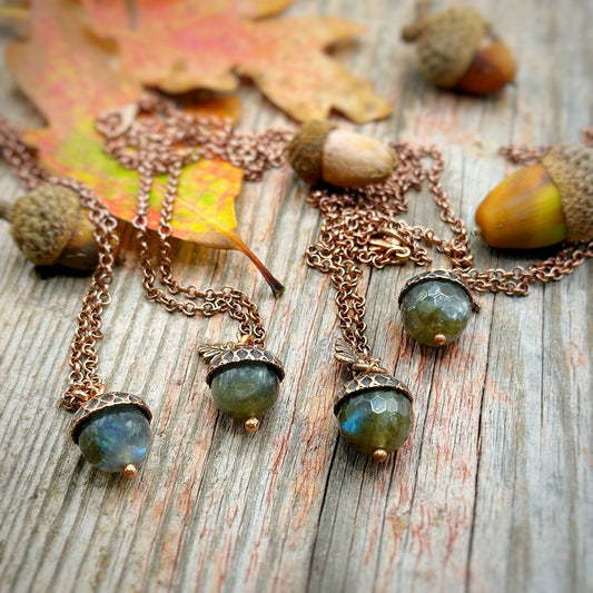 Acorn Necklace with Labradorite
