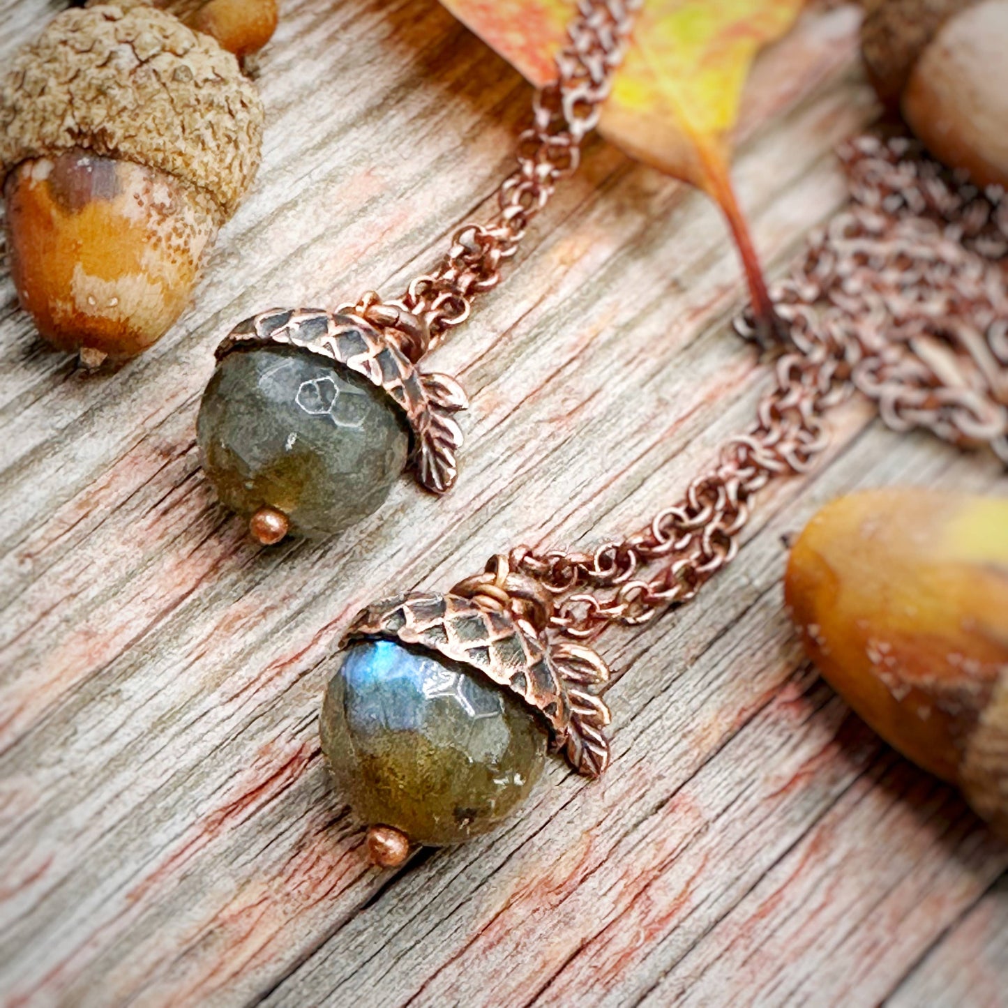 Acorn Necklace with Labradorite