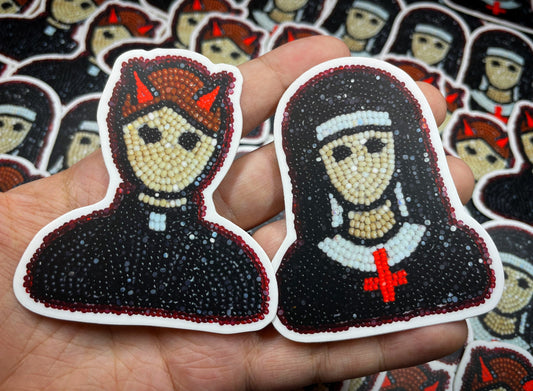 Priest & Nun Stickers by Heather Sweetgrass