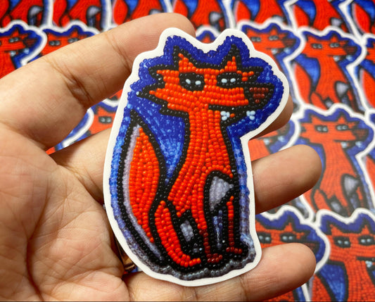 Space Coyote Sticker by Heather Sweetgrass