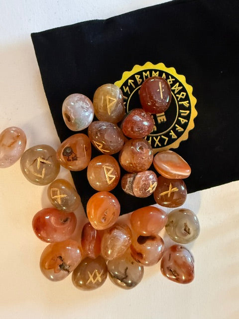 Futhark Rune Set - Variety of Gemstones