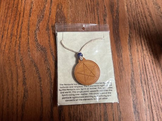 Wooden Pentacle Necklace