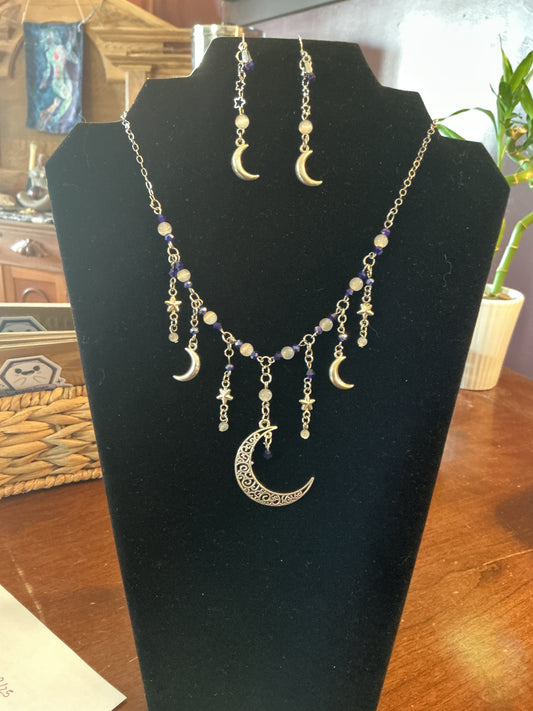 Blue Moon Necklace and Earring set