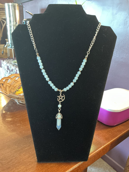 Moonstone Pentagram Necklace