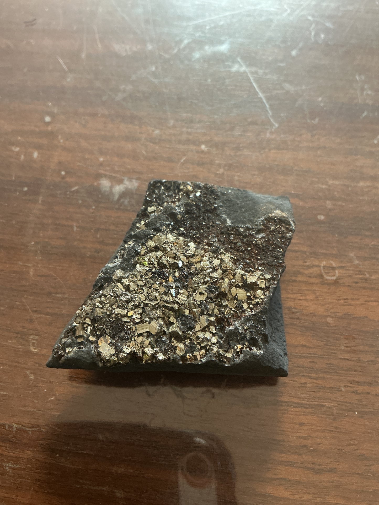 Pyrite on Shungite
