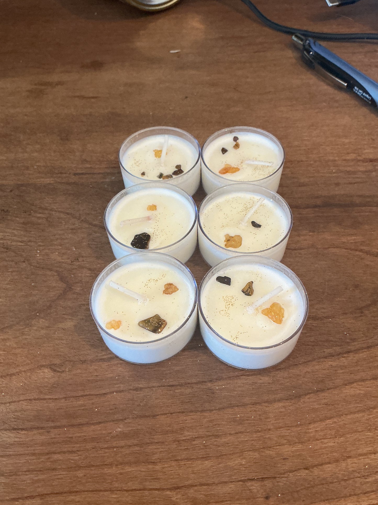 Tea Light Spell Candles with Herbs and Crystals