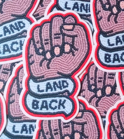 Land Back Sticker by Heather Sweetgrass