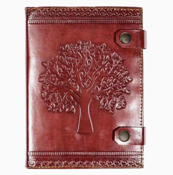 Tree of life brown leather journal