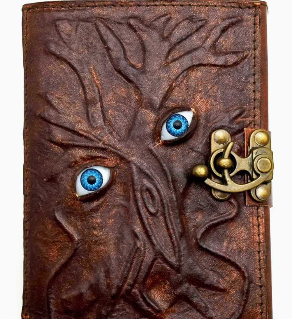 Two Eyes Embossed Leather Journal