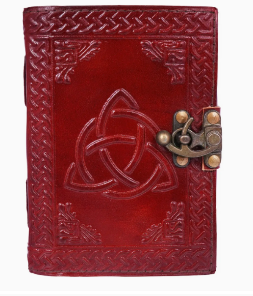 Triquetra leather knot journal, locking