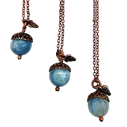 Acorn Necklace with Aquamarine