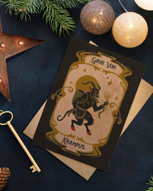 Traditional Gruss Vom Krampus Christmas Card