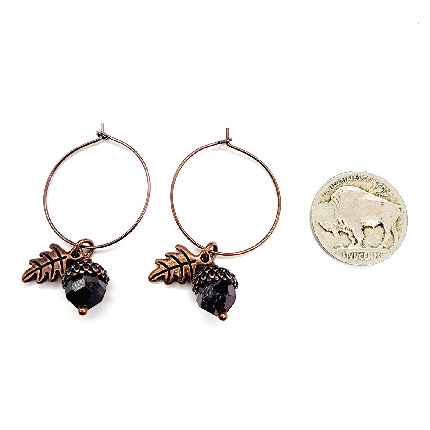 Acorn Earrings-Faceted Garnet