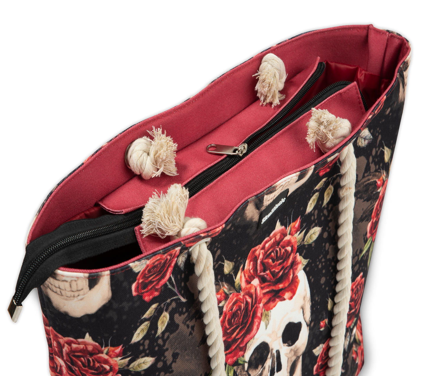 Skullistic Vintage Flower Skull Shoulder Bag