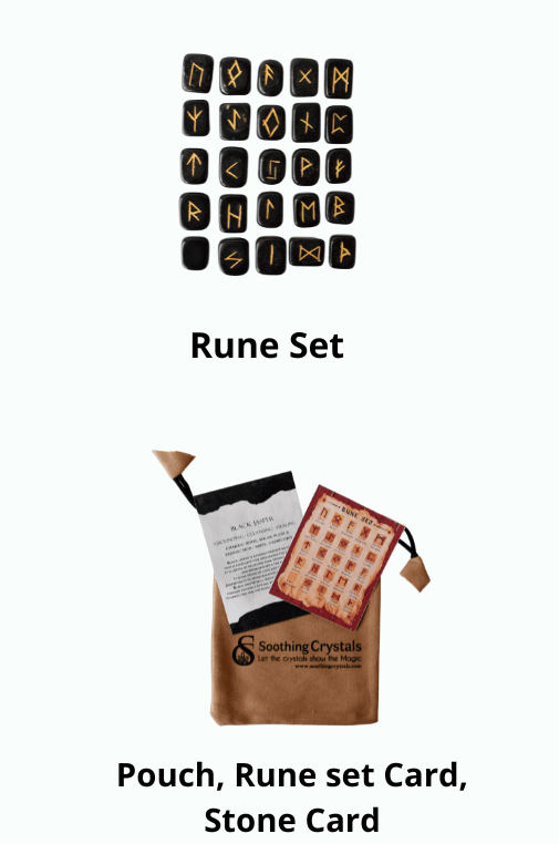 Futhark Rune Set - Variety of Gemstones