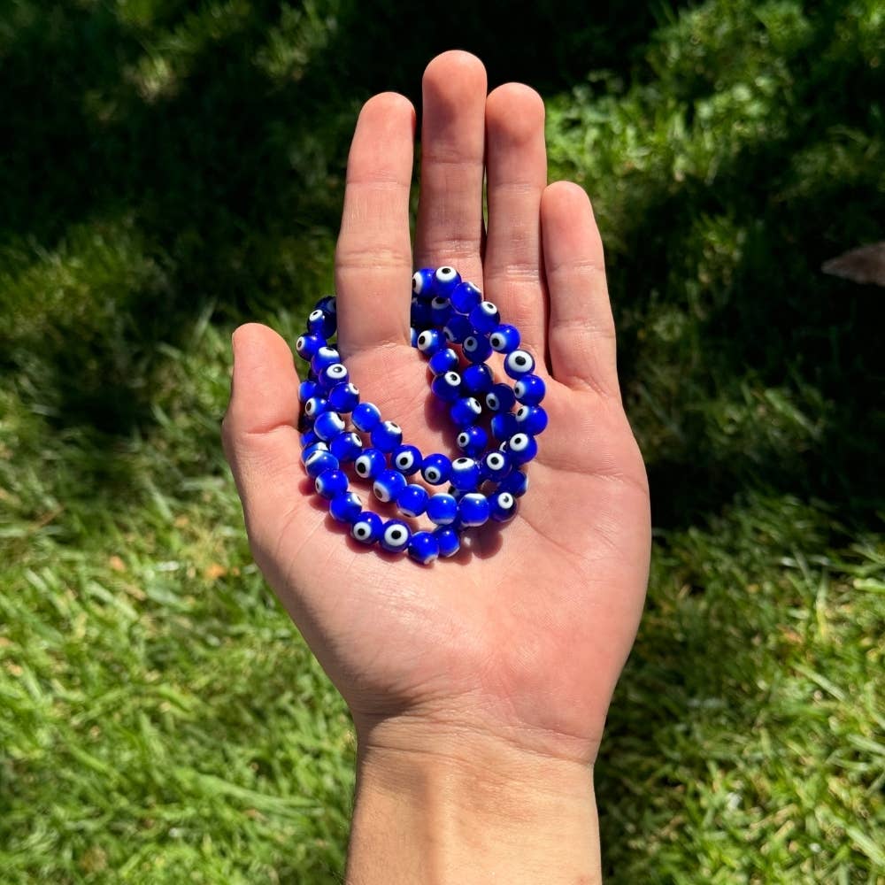 Dark Blue Evil Eye Bracelet 8mm