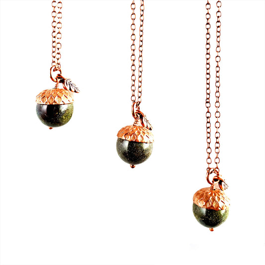 Acorn Necklace-Dragon Blood Jasper