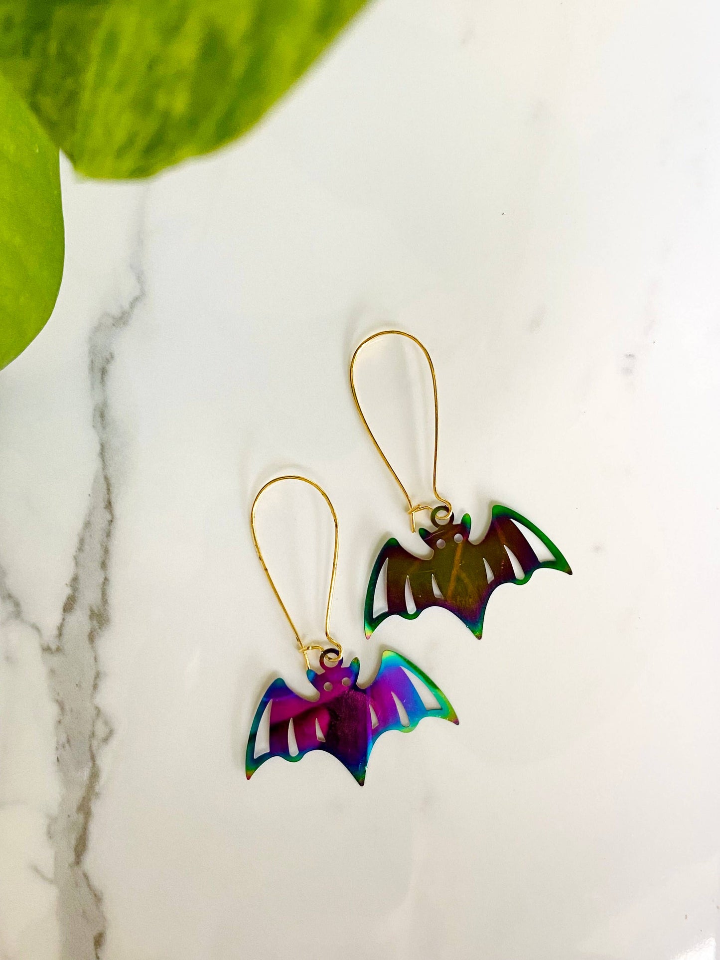 Holographic Bat Earring Set
