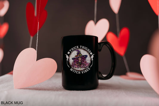 "Thick Thighs Witch Vibes" Mug