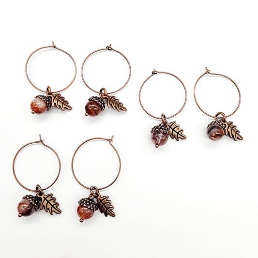 Acorn Earrings-Hematoid Quartz