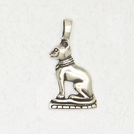 Egyptian Pewter Pendant Necklace - Bastet