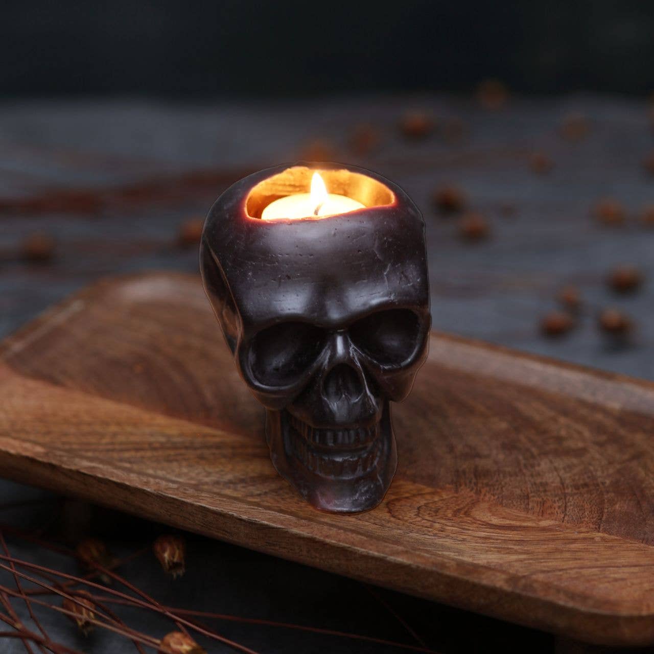 Sculpted Skull Candle 100% Beeswax Handcrafted
