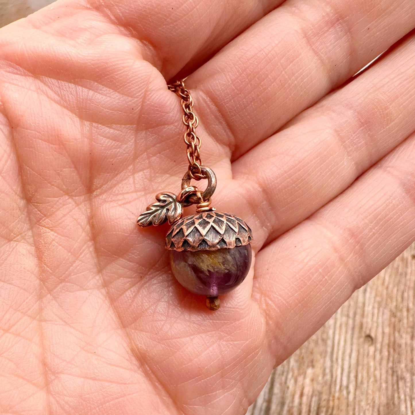 Acorn Necklace with Super Seven
