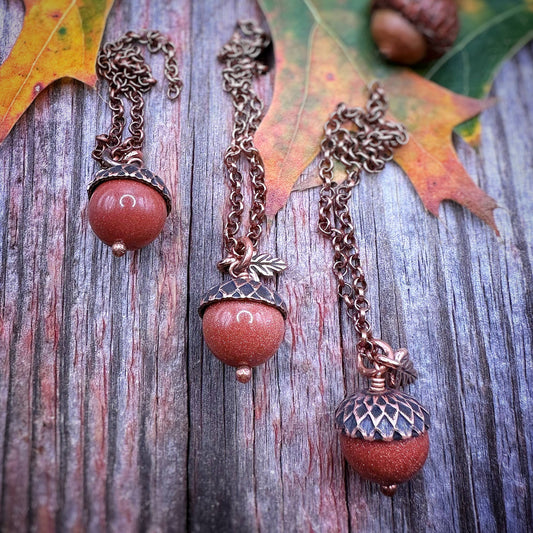 Acorn Necklace-Goldstone