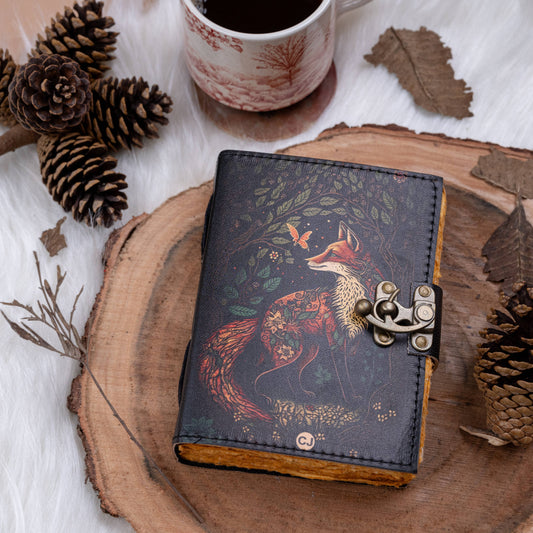 Leather Journal with Fox