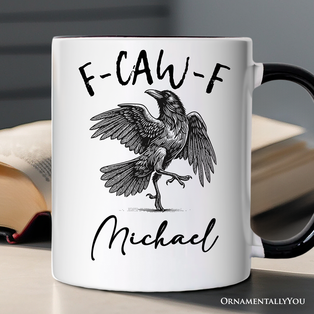 F-CAW-F Gothic Raven Gift Mug, Snarky Halloween Gift