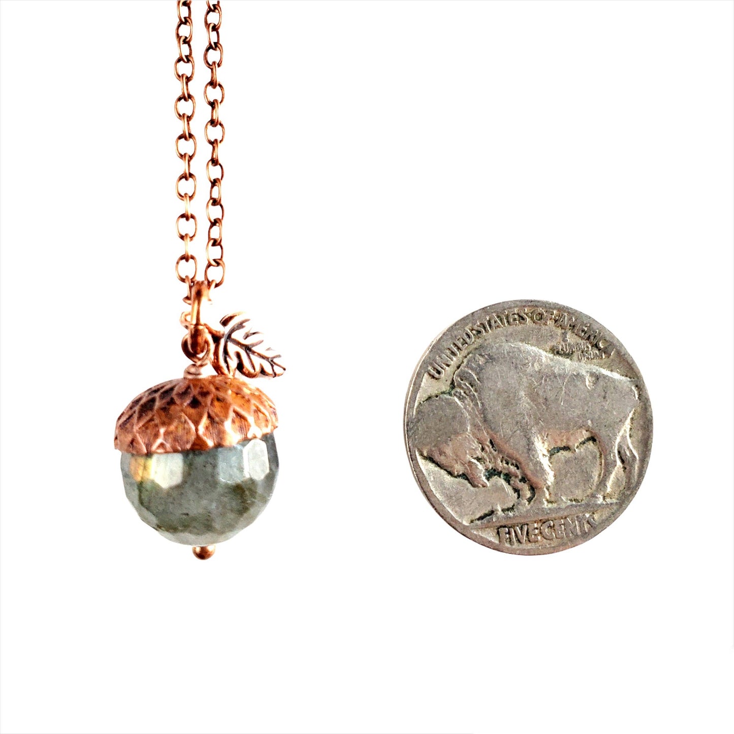 Acorn Necklace with Labradorite