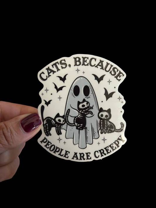Cats, because people are scary Vinyl Sticker