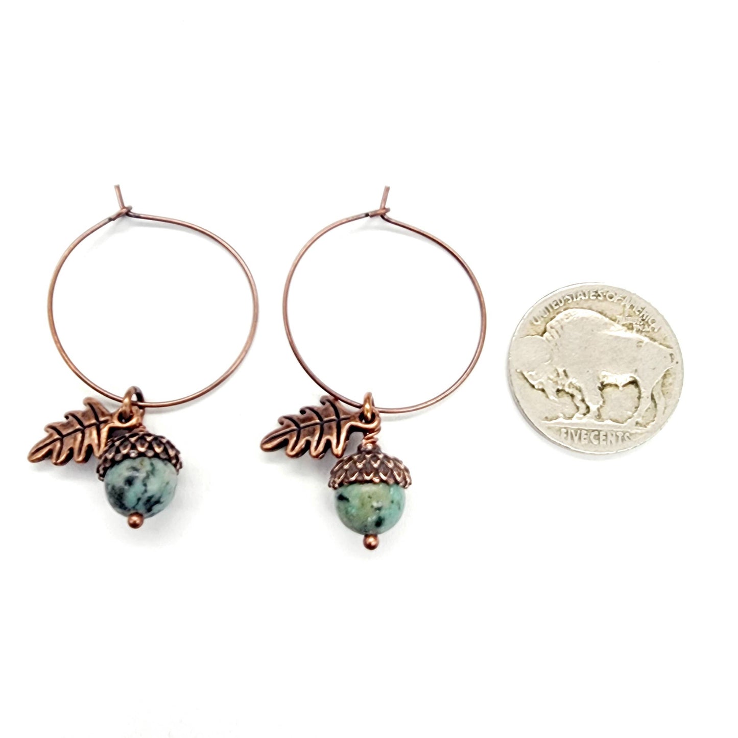 Acorn Earrings-African Turquoise