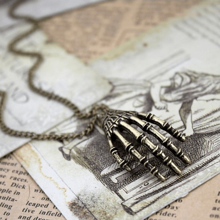 Skeletal Hand Necklace
