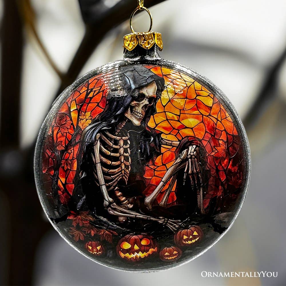 Skeleton and Raven Ornament